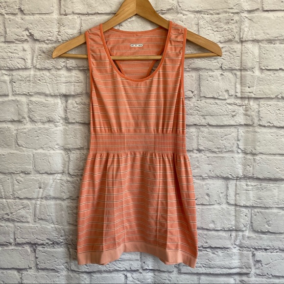 LULULEMON Orange / Coral stripe Tank Top